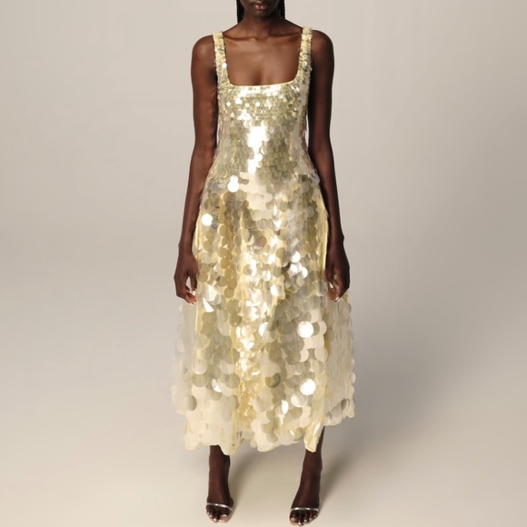 ASOS Arrange Disc Sequin Dress in Lemon Size 6 - Picture 1 of 3